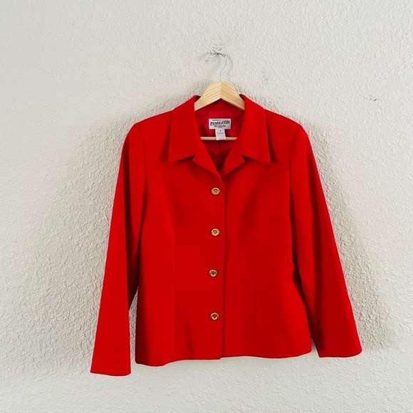 Vintage Pendleton Red Gold Button Up Lightweight Jacket - Picture 1 of 12